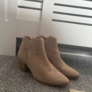 Chic Tan Suede Heeled Boots